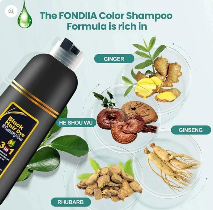 Unisex Instant Black Herbal Hair Dye Shampoo for Grey Hair Shampoo 3 in 1(100ml) Pack Of 2