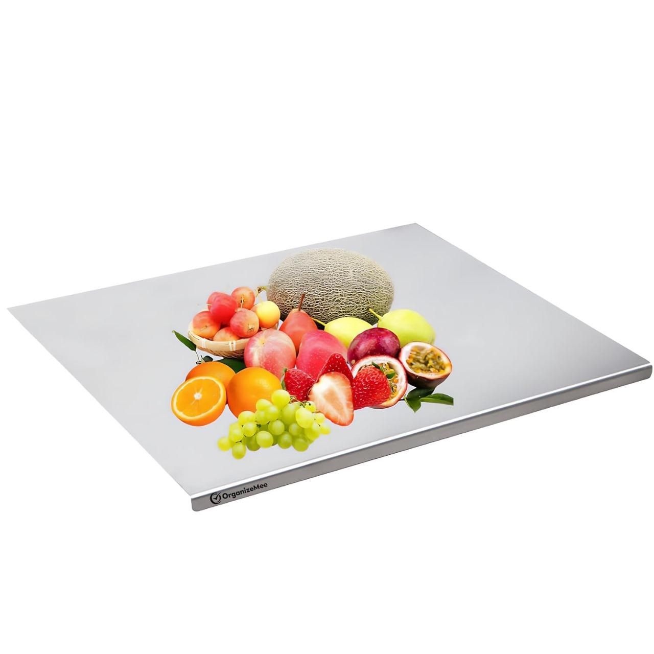 Premium Heavy Duty Stainless Steel Chopping Board for Kitchen | Large Chopping Board with Lip for Kitchen | Non Slip