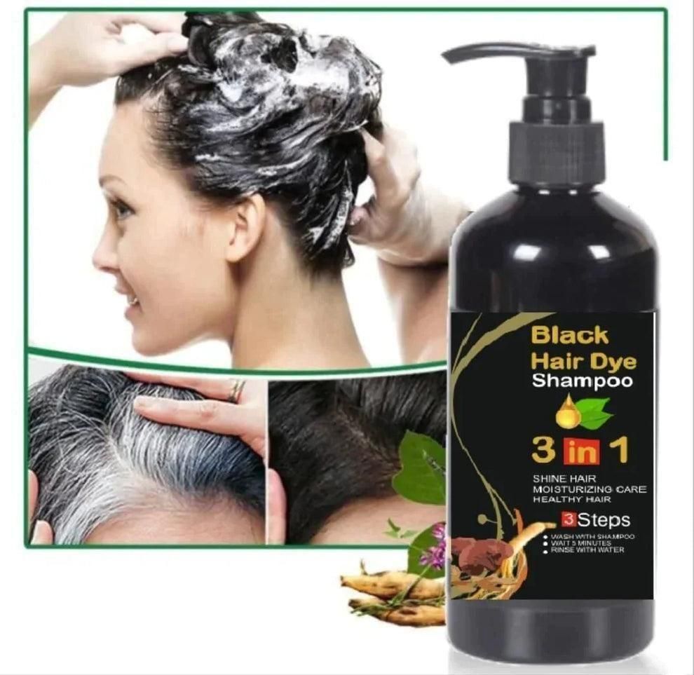 Unisex Instant Black Herbal Hair Dye Shampoo for Grey Hair Shampoo 3 in 1(100ml) Pack Of 2