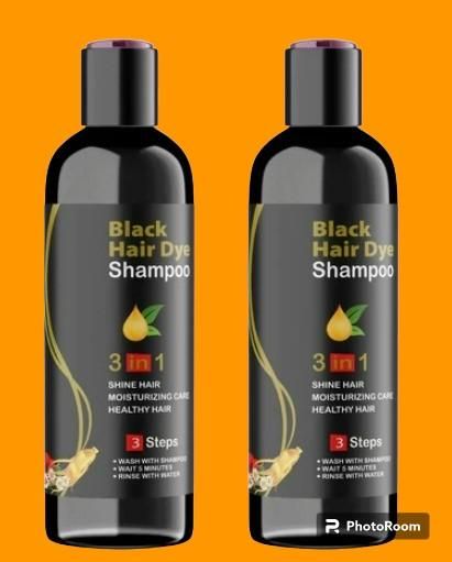 Unisex Instant Black Herbal Hair Dye Shampoo for Grey Hair Shampoo 3 in 1(100ml) Pack Of 2
