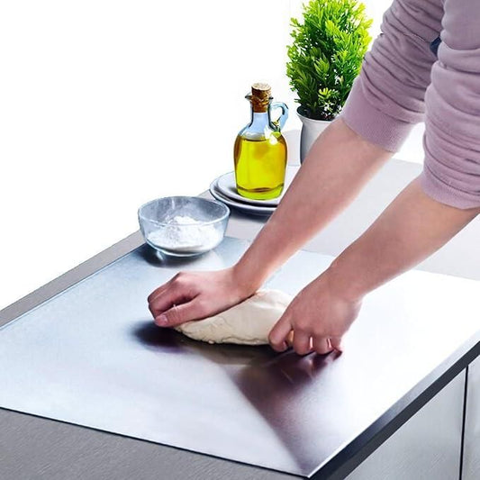 Premium Heavy Duty Stainless Steel Chopping Board for Kitchen | Large Chopping Board with Lip for Kitchen | Non Slip